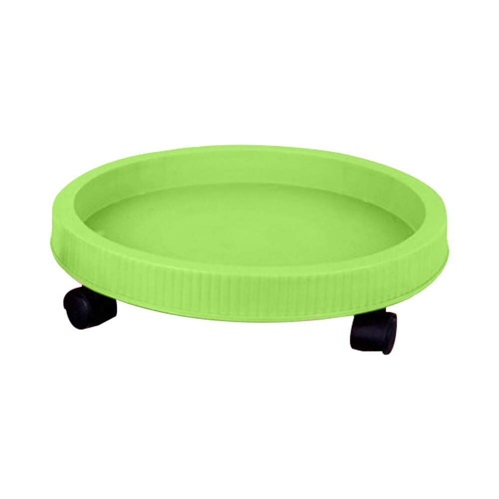 Removable Flower Pot Tray Round Plastic Tray Heavy Duty Flower Pot Rack Plant Caddy Rolling Potted Plant Stand Apr15: Green