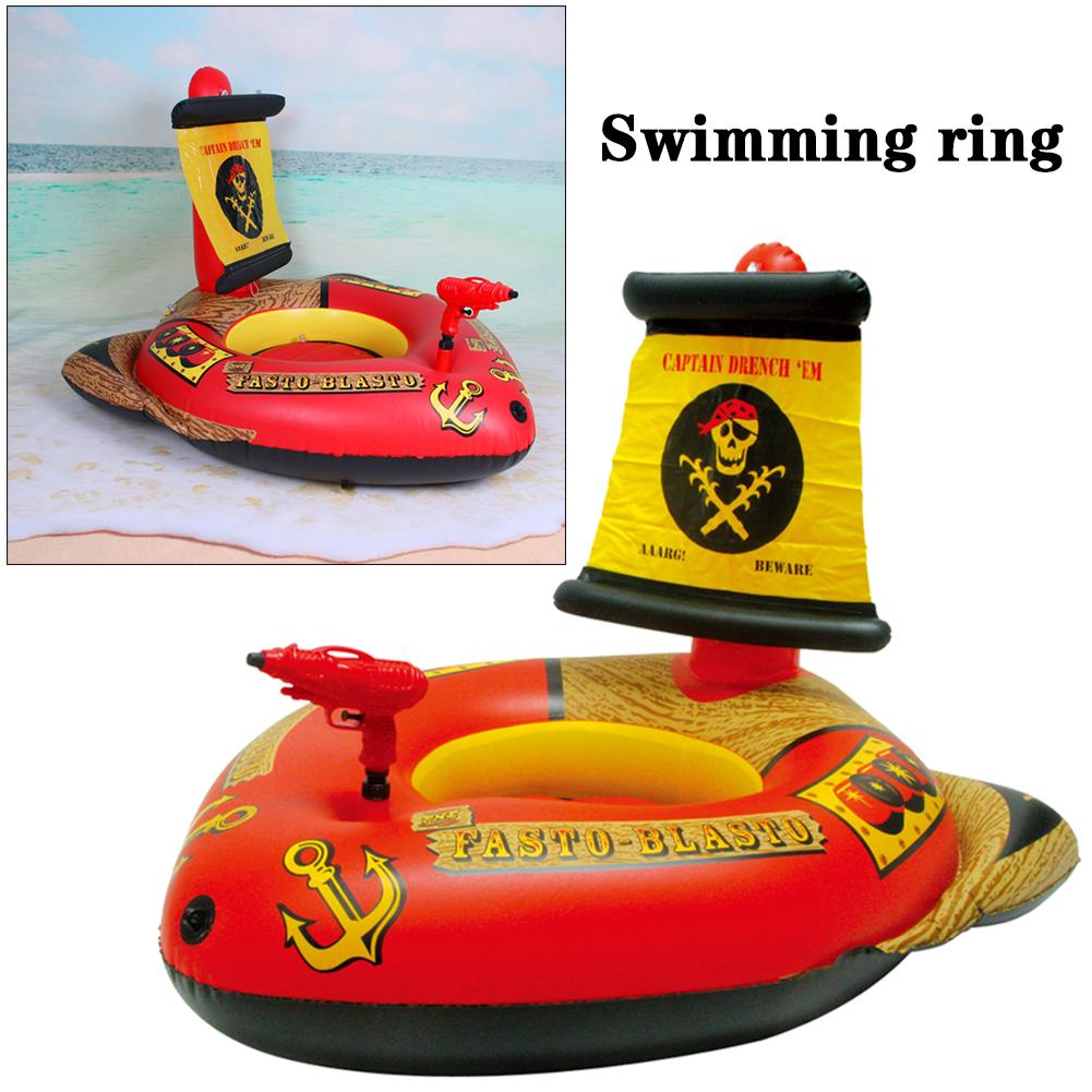 Drôle enfant bateau Pirate gonflable jet d'eau jouet flottant été anneau de natation lit flottant jouet d'eau coussin gonflable
