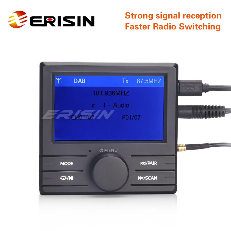 Erisin ES363 Externe Universal DAB + Digital Auto Radio Box Modul Antenne Kit FM Transmitter für Unsere MTK Auto Radio