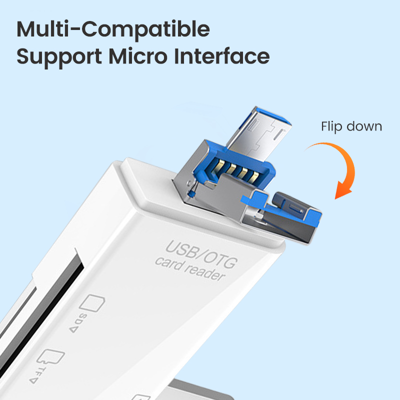 Szybki uniwersalny OTG 6 w 1 wielofunkcyjny czytnik kart USB i USB C i Micro TF Adapter MicroSD do przedłużacza komputera przenośnego
