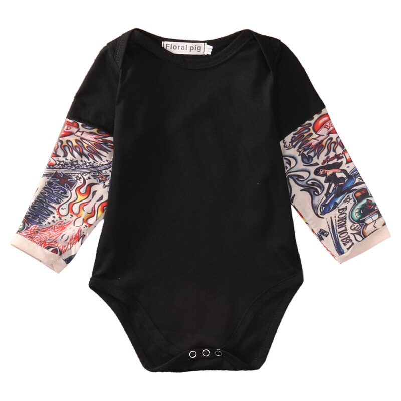 Newborn Toddler Kids Baby Boy Romper Jumpsuit Little Boys Rompers Long sleeve Tattoo printing Baby girl boys clothing Outfits