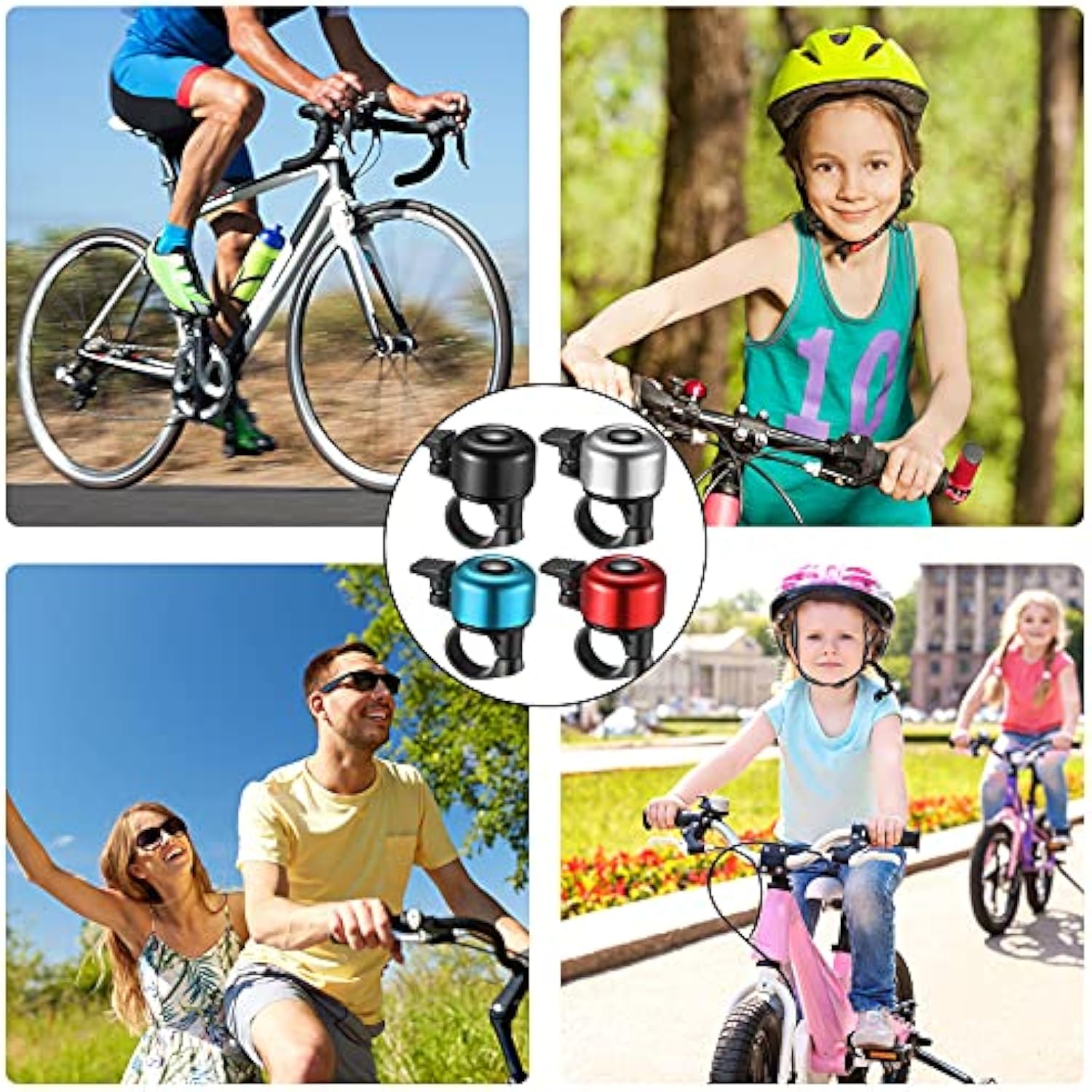 Cykelklockor, cykelklockor för mountainbikestyren högljudda, skarpa, klara aluminiumcykelringklockor för vuxna, barn, pojkar, tjejer