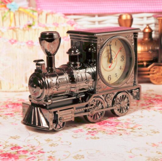 motorcycle bicycle retro train alarm clock student home desktop decoration Alarm Clocks favor: train gold