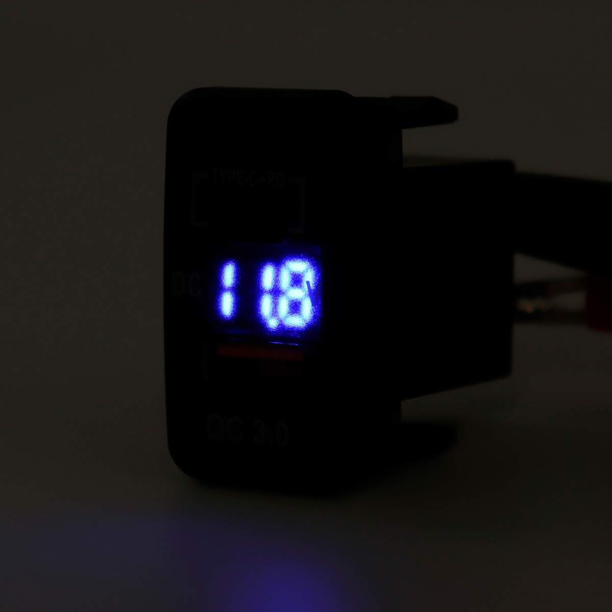 Car Dual USB Charger Adapter Dashboard Socket with Digital Display Voltmeter for Toyota Landcruiser Hiace RAV4 Prado FJ Cruiser