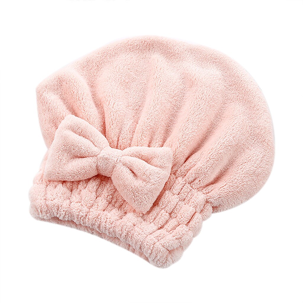 T # Cartoon Microfiber Haar Tulband Snel Droog Haar Hoed Gewikkeld Handdoek Badmuts Super Absorberende Zachte Douche Snel Droog haar Cap: Pink