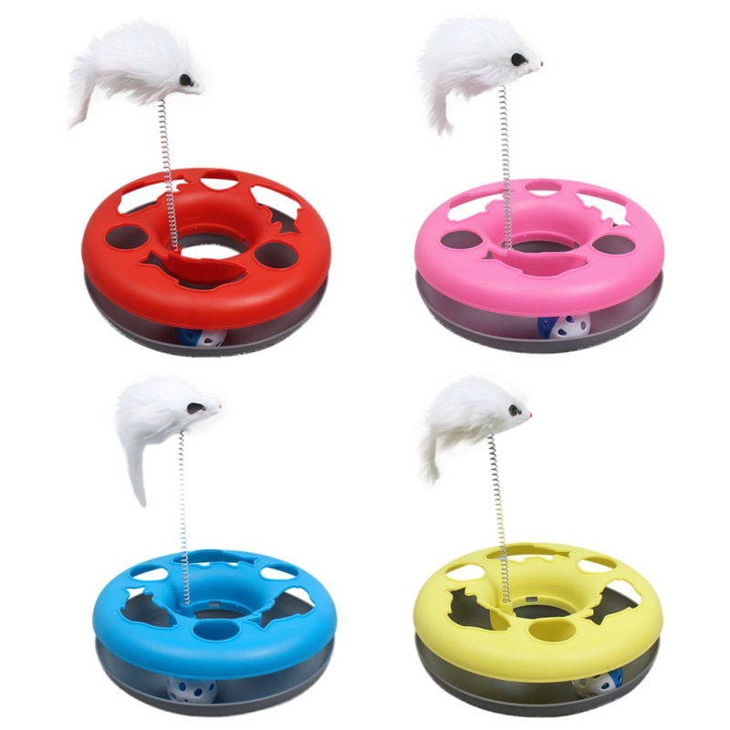 Toys For Cats Colo Colo Interactive Cat Training Toy Games For Cats Mouse Goods Single Layer Plate Turntable Cat Supplies