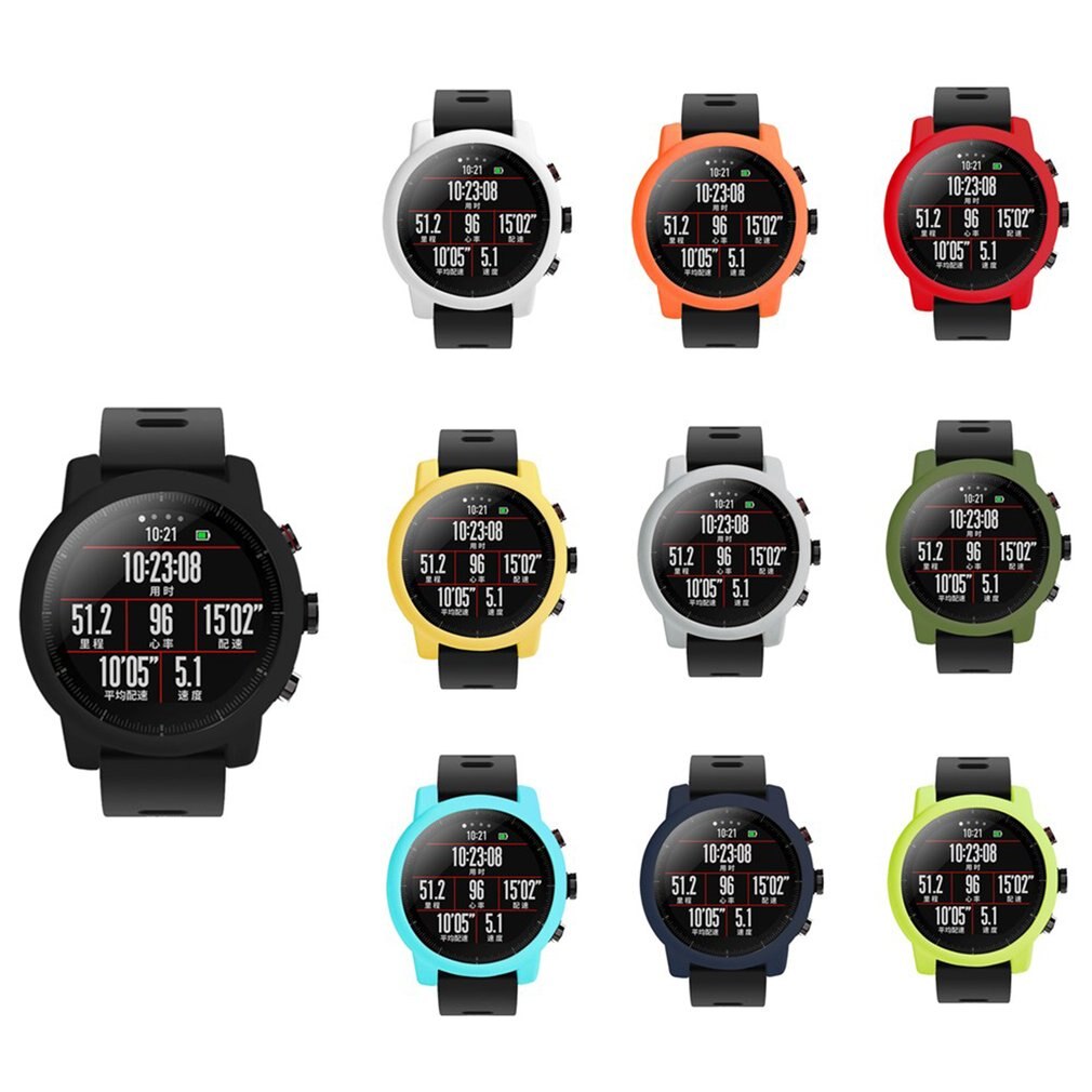 Funda protectora para reloj de pulsera, funda de silicona suave para Amazfit Stratos 2