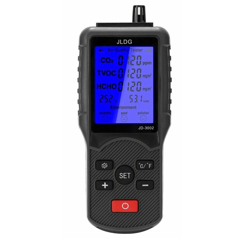 Jldg-probador de del aire, medidor de Co2 Tvoc, dispositivo de medición de temperatura y humedad, Monitor de dióxido de carbono con pantalla Lcd