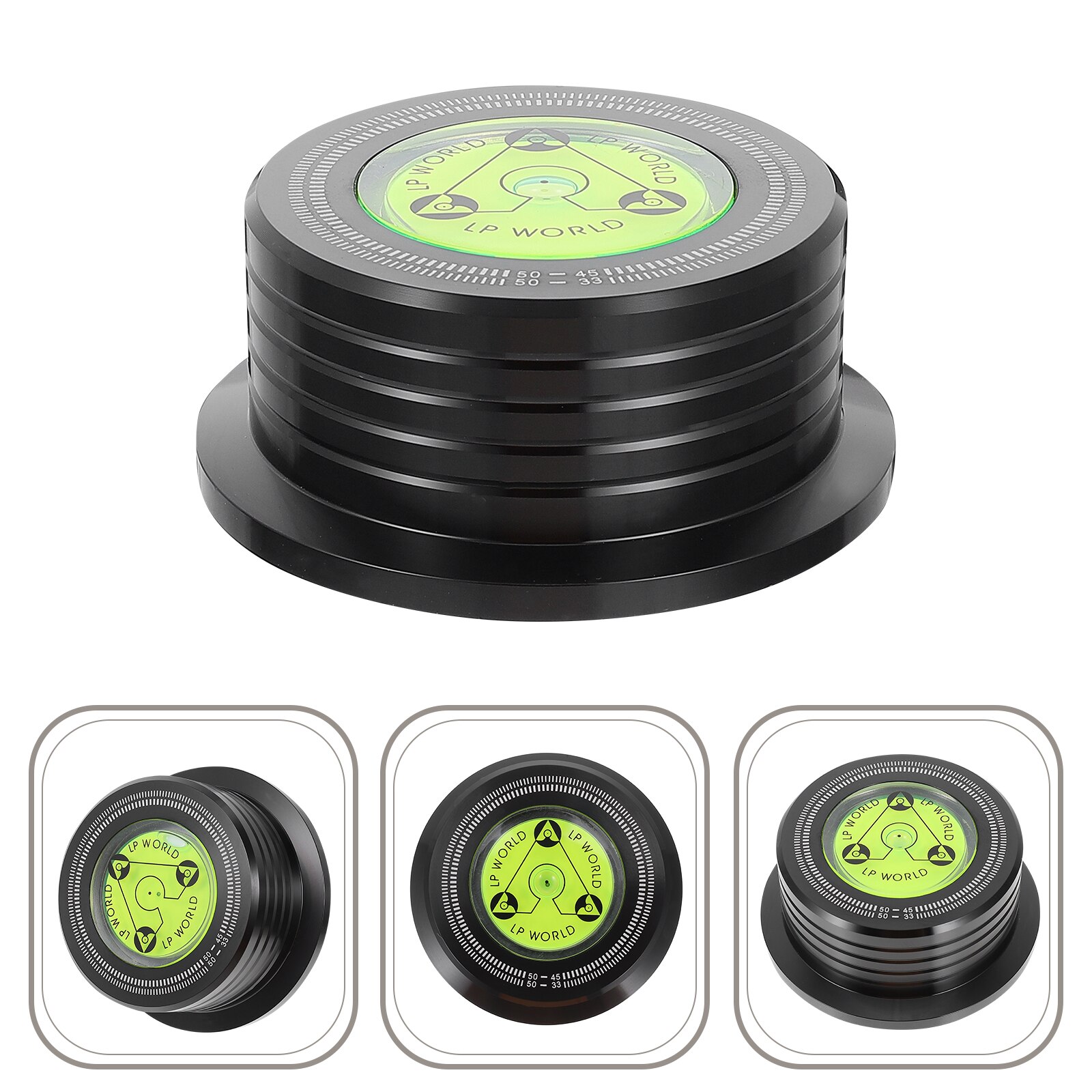 Gewichtsstabilisator für schallplattenspieler, vibrationsdämpfer, lp-schallplatten-geschwindigkeitserkennungswerkzeug, schwarz: Default Title