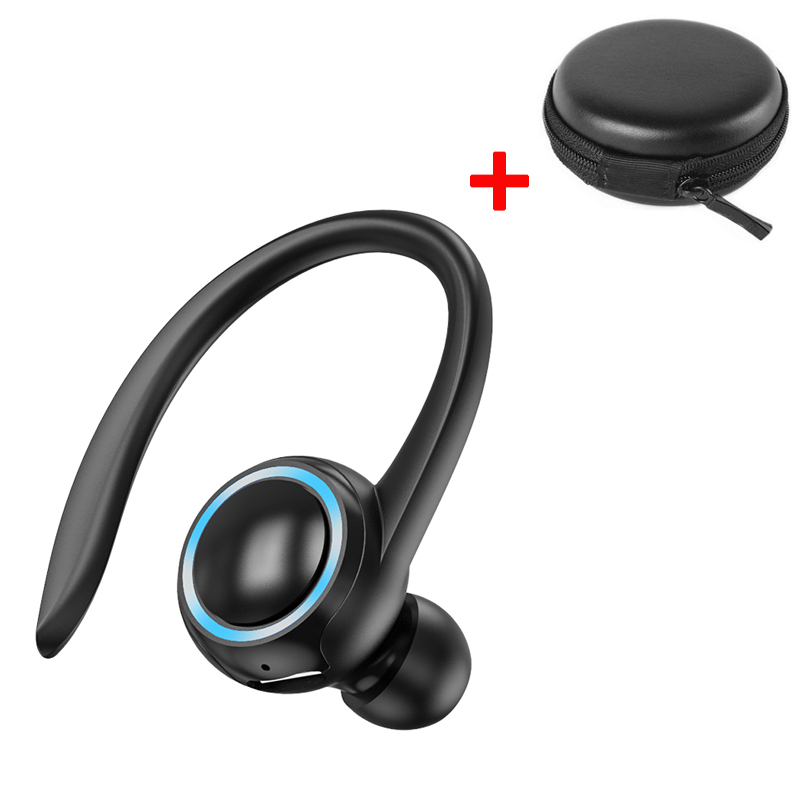 VAORLO-auriculares inalámbricos M-F8, cascos con Bluetooth 5,2, gancho para la oreja, Mini auriculares de negocios, cancelación de ruido de graves HIFI, Auriculares deportivos para juegos: Beige