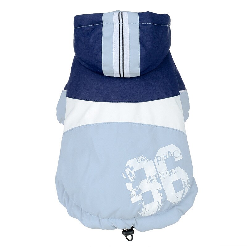 De lana grande perro nieve chaqueta de abrigo de invierno de perro impermeable con capucha chaleco cachorro mascota Sprt ropa Golden Retriever Labrador Bulldog: Blue / 6XL