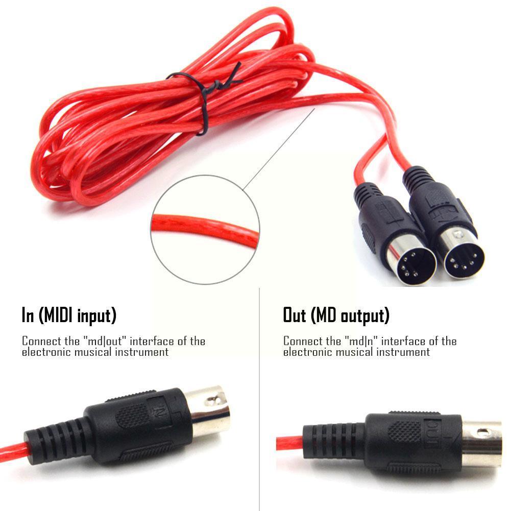 Midi Cable Music Editing Cable Double-headed Five-pin Electronic Connection Midi 1.5 Cable M M Cable 3 Cable Organ L2u0