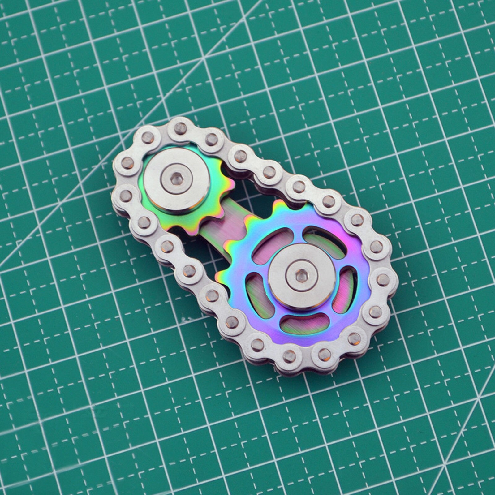 Vingertop Speelgoed Gyro Tandwiel Vliegwiel Vingertop Fidget Spinner Metalen Speelgoed Gear Chain Roadbike Spinner Kids Jaar