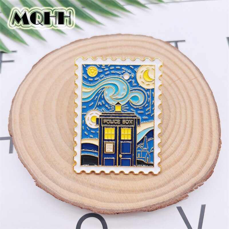Creatieve Sterrenhemel Olieverf Stempel Emaille Pins Star Moon Pastorale Kasteel Lichtmetalen Broche Badge Mode Vrouw Sieraden