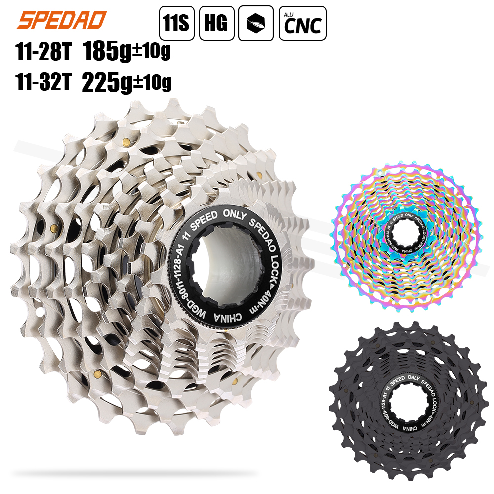 SPEDAO Racefiets Cassette Ultralight 11 Speed 11-25/28/32/34T CNC Vrijloop K7 11V 11S HG Tandwiel Voor R9100 Fiets Vliegwielen