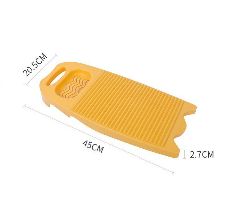 Baignoire en plastique avec planche à laver, lave-linge épais, lavage des sous-vêtements de bébé, planche à laver en plastique, outils de nettoyage de vêtements: yellow
