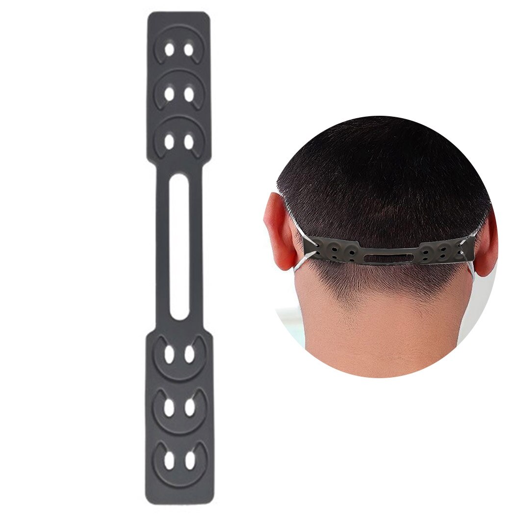 1 crochet de sangle d'oreille de masque en silicone anti-serrage réglable, extension d'oreille de masque antidérapant, crochet d'extension d'oreille de masque: Noir