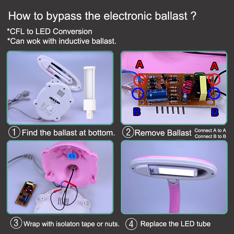 1pc g23 gx23 2 -bens cfl-pære pl -s 7w 9w 13w led 5w 7w sidevisning vandret plugin-udskiftning 110v/220v skrivebordsbord læselampe pl-lampe