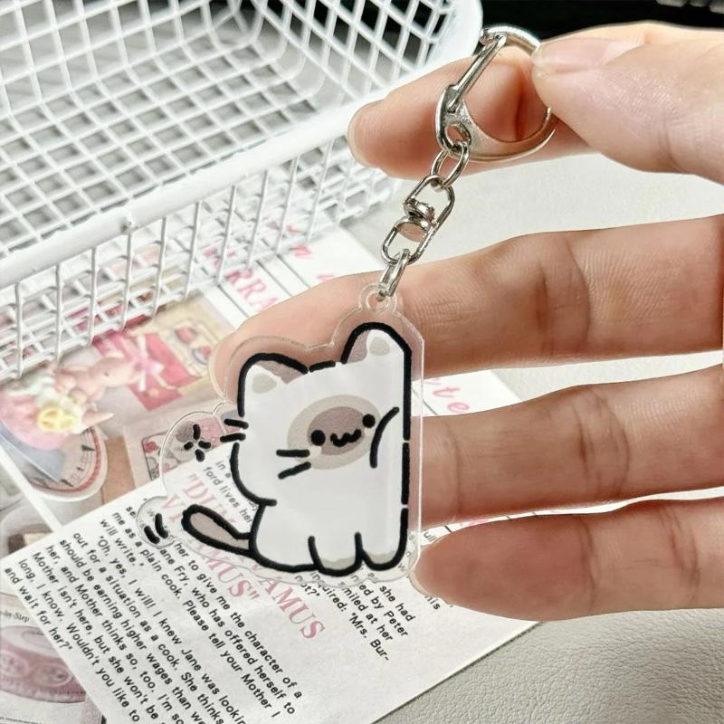 Cartoon katten sleutelhanger voor stellen, een schattige hanger voor op de rugzak of schooltas.