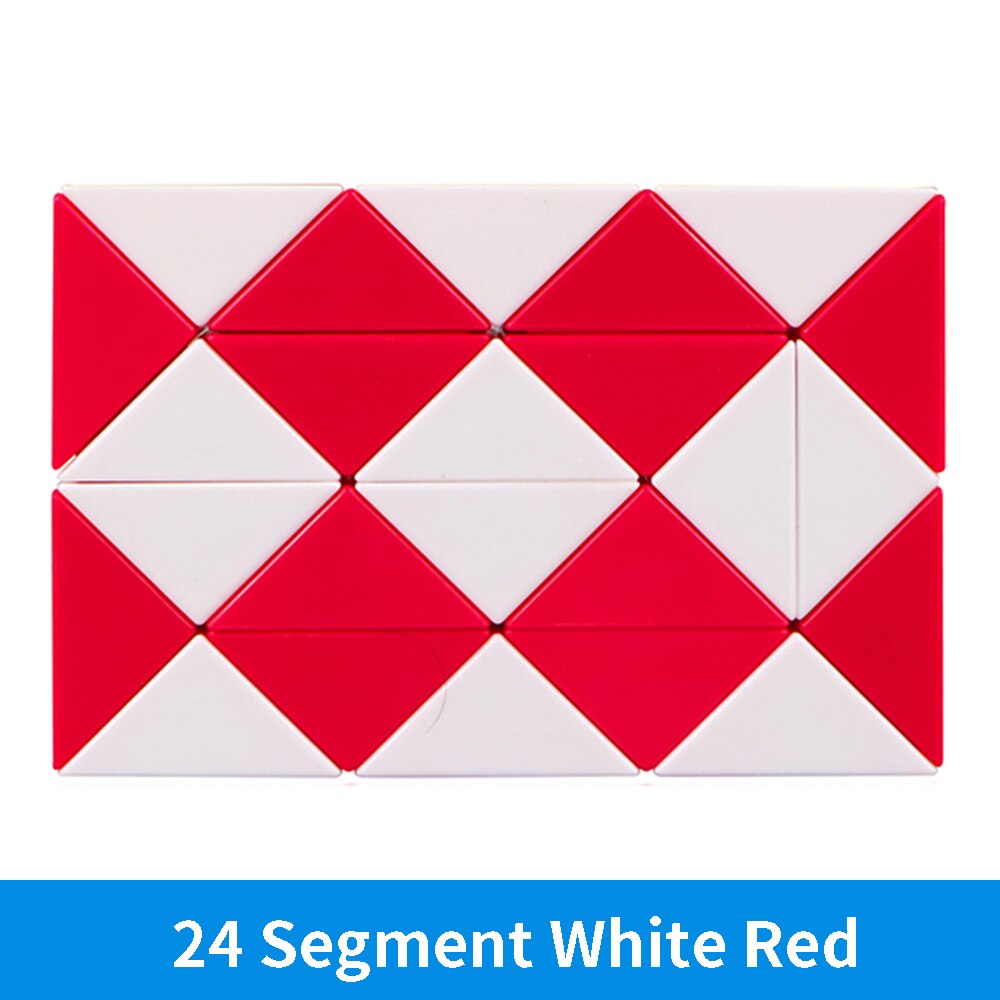 Qiyi 3D Magico Righello Cubo di 24/36/48 Segmenti Cubo Magico Serpente Torsione Cubo di Puzzle Bambino Giocattoli Educativi per I Bambini: 24 white red