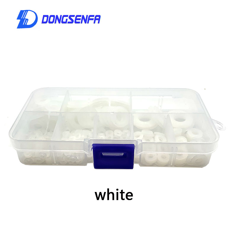 Rondelles plates en plastique Nylon | Blanc/noir M2/M2.5/M3/M4/M5/M6/M8/M10 joints d'espacement d'isolation Kit de 600 pièces