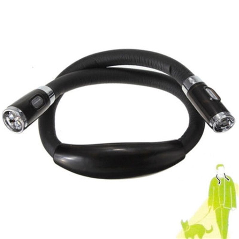 Led Neck Light Portable Huglight Hands Free Led Flexible Light Over Neck Book Reading Lamp Led Hanging Neck Light: Black