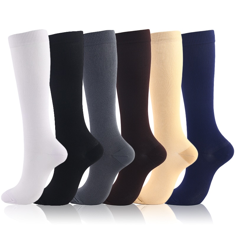 Moda Socmark Hoge Kwal Unisex Compressie Kous Druk Spataderen Kniehoge Ondersteuning Stretch Druk Circulatie