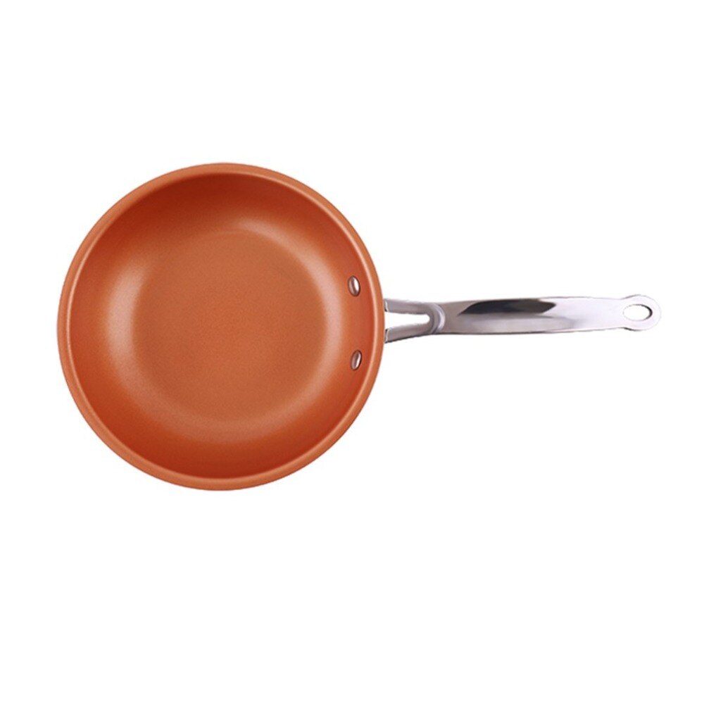 Non-stick Copper Flat Frying Pan with Ceramic Coating and Induction Cooking Oven & Dishwasher Safe Kitchen Frying Pan