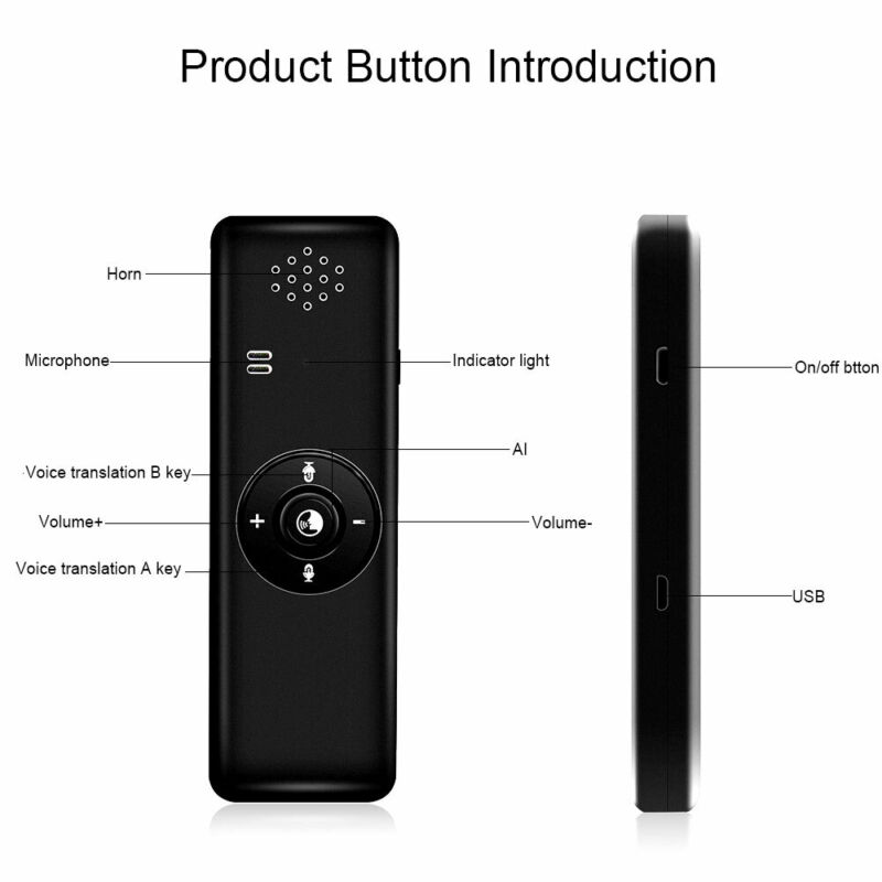 Smart Vertaler Bluetooth Real Time Multi-Taal Vertaling Instant Stem Leren Reizen Business Vertalers T11