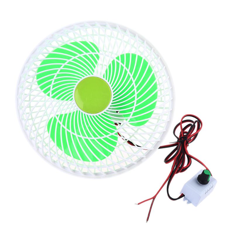 12V Oscillating Stepless Speed Air Cooling Electric Fan Swing Clip Fan for Car Vehicle Outdoor Home Camping Hiking