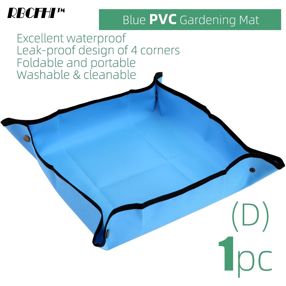 Planten Mat Pvc Pe Tuinieren Verpotten Mat Vierkante Waterdichte Opvouwbare Transplanteren Tarp Bloem Oppotten Pad Indoor Verwijdering Bodem: Blue - PVC / 100x100cm