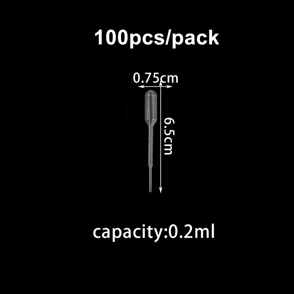 Epoxy Harz Werkzeuge Kits Einweg Kunststoff Transfer Pipetten Siliocne Messbecher Set für UV Epoxy Harz Handwerk Schmuck Machen: 0.2ml 100Pcs