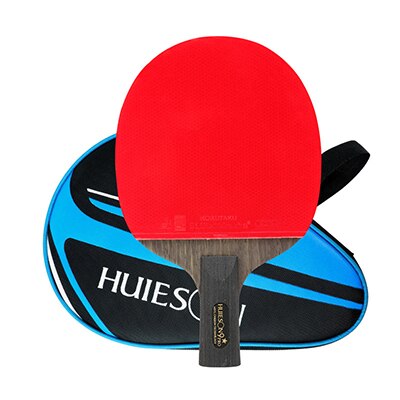 Huieson 9 Star Table Tennis Racket Ping Pong Bat 7 Ply Arylate Carbon Pingpong Blade with Sticky Tension Rubber: 9 STAR Short handle