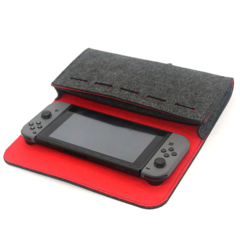 Felt Storage Bag Case Carrying Case Compatible with Nintend Switch Console Games and accessories