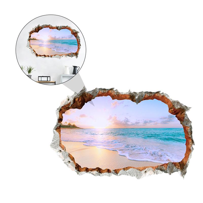 Secenery Sticker Background Ocean Scenery Sticker Unique Wallpaper Chic Wall D... – Vicedeal