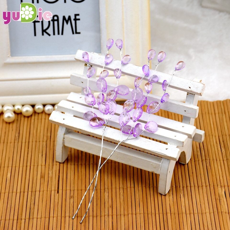 10 Uds gota de agua artificiales acrílico selecciones de flores Diamante de cristal flor ramas para decoración de de boda