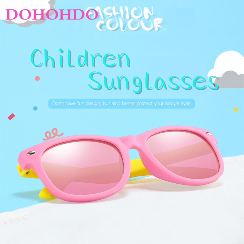 Dohohdo barn solglasögon barn polariserad lins glasögon flickor pojkar silikon barn baby säkerhetsglasögon  uv400 spegel