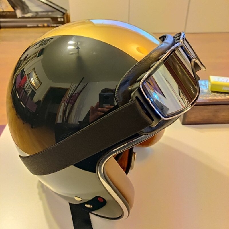 Vintage Moto Classic Motocross Goggles Retro Motorcycle Goggles Glasses for Harley Pilot Steampunk MX ATV Bike