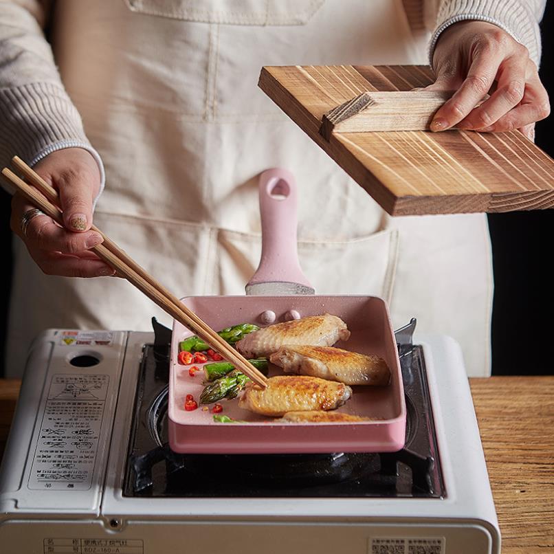 Aleación japonesa de aluminio Tamagoyaki sartén para tortilla antiadherente sartén freír huevo recipiente de panqueque utensilios de cocina tortilla Waffles