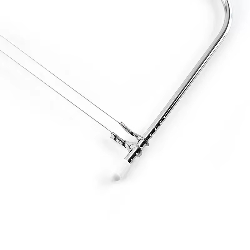 Justerbar tårtutskärare och avjämnare för bakning med 2- trådar, rostfritt stål, silver