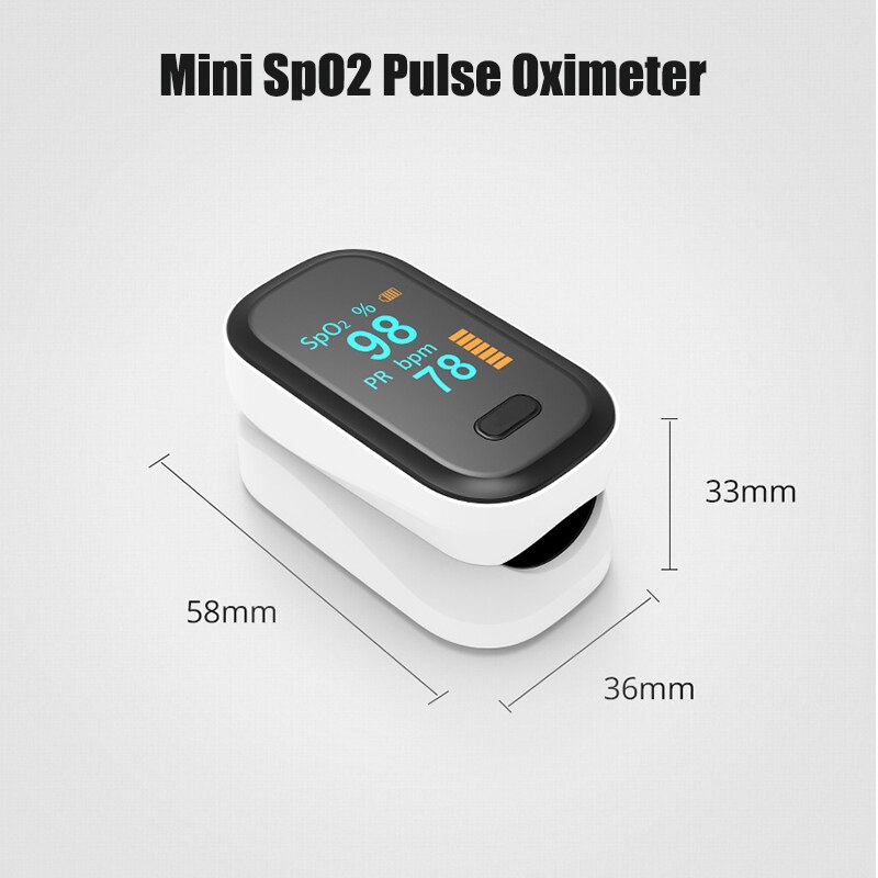 Pulsioxímetro SPO2 PR con pantalla OLED, pulsioxímetro recargable, Monitor de saturación de oxígeno, pinza para la yema del dedo