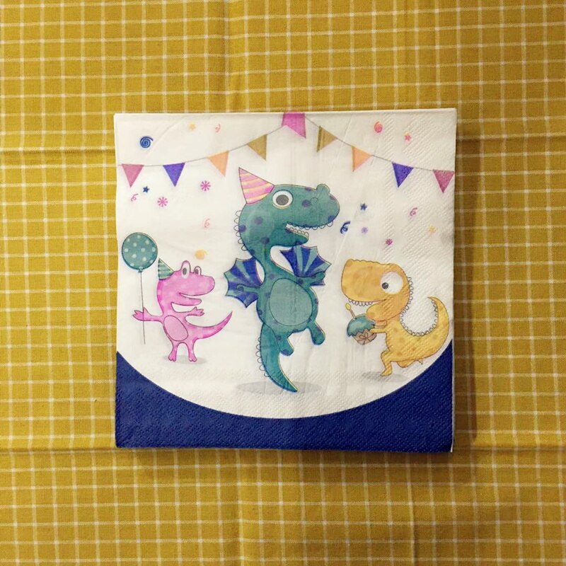 20 stks/partij Leuke Dinosaurus Krokodil Zeester Thema Wegwerp Servetten Party Decoratie Wegwerp Servies Papier Servetten Kids Fav