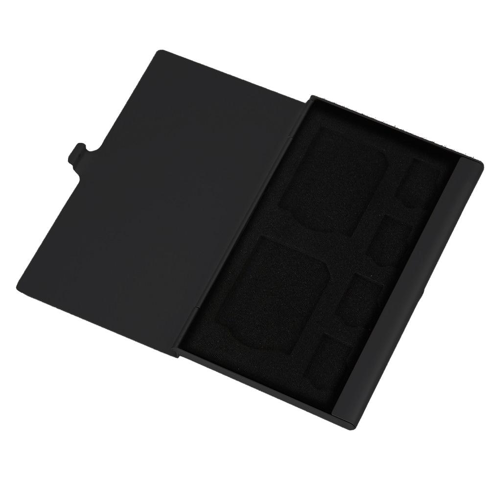 Draagbare Aluminium TF memory card storage case microsd/micro houder zak geheugen doos