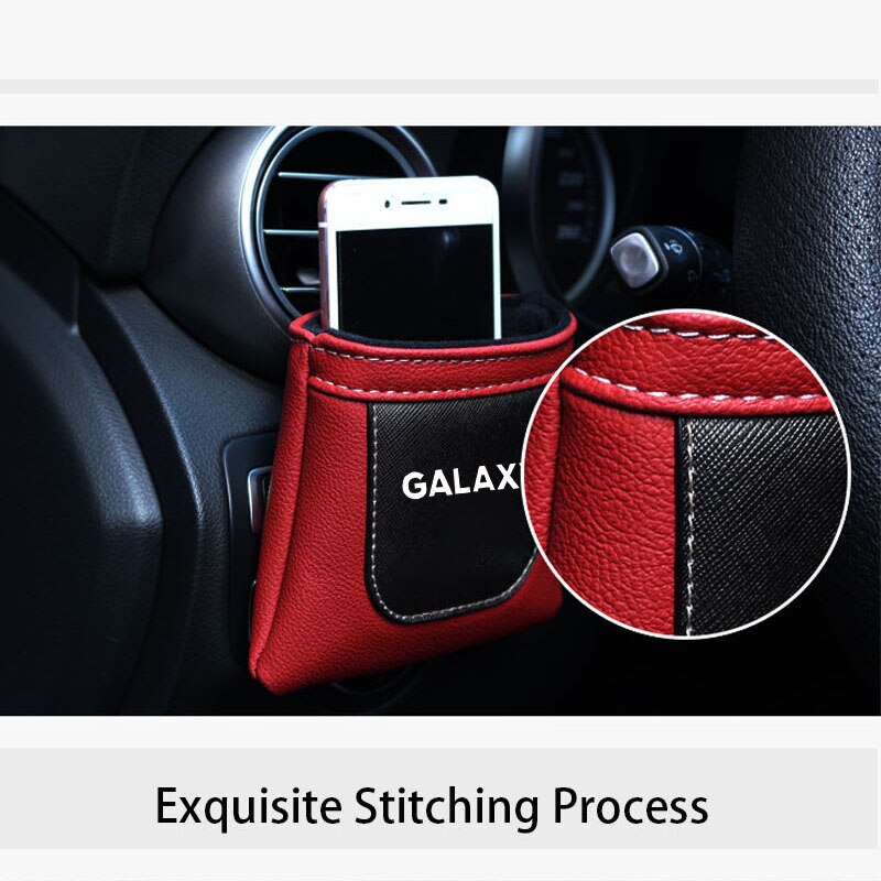 Accesorios de cuero para Ford Galaxy, rejilla de ventilación de coche, almacenamiento ordenado
