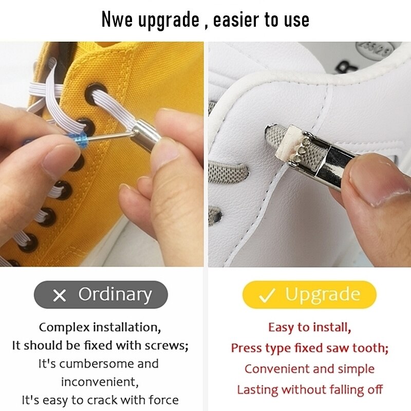 1 para sznurowadła magnetyczne trampki elastyczne sznurówki metalowy zamek leniwe sznurowadła dla dzieci i dorosłych rozmiar uniwersalny but