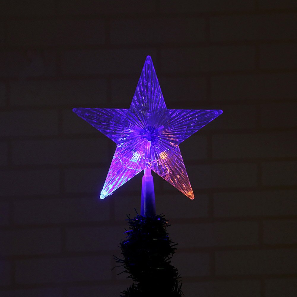 1 stk juletræ top stjerne skinnende xmas indretning gennemsigtig led lysende træetop stjerner jul fest fest ornamenter