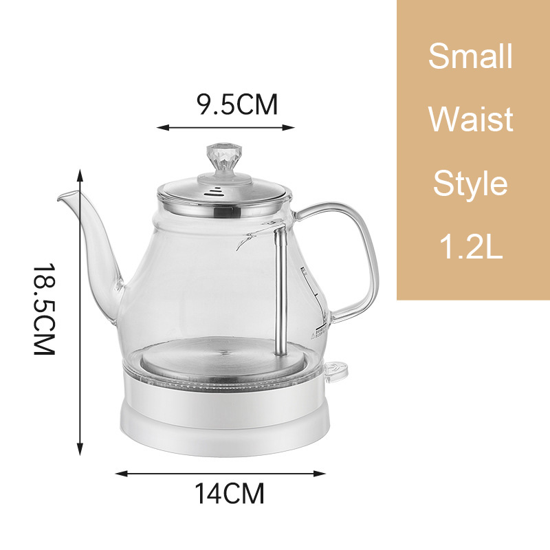 1.2l mini vattenkokare glas snabbvärmande vattenkokande tekanna blått ljus värmare panna automatisk avstängning kokare kopp eu: Vinröd