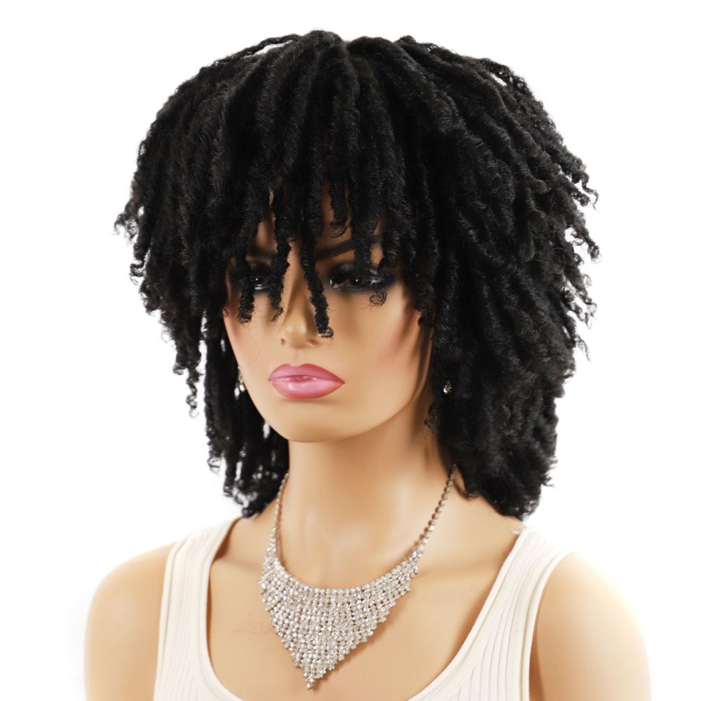GURUILAGU Dreadlock Hair Wig Synthetic Wigs for Black Women High Temperature Fiber African Braided Wigs Black Blonde Wigs Women: 1B