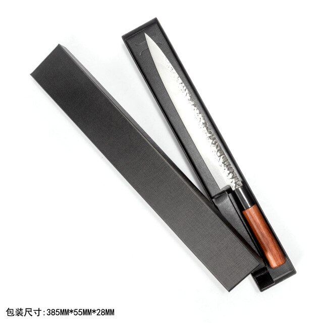 4pcs Hand-forged Japanese Knife Set Chef Knife Sushi Sashimi Salmon Fillet Knife Set Stainless Steel Kitchen Cooking Tools: E