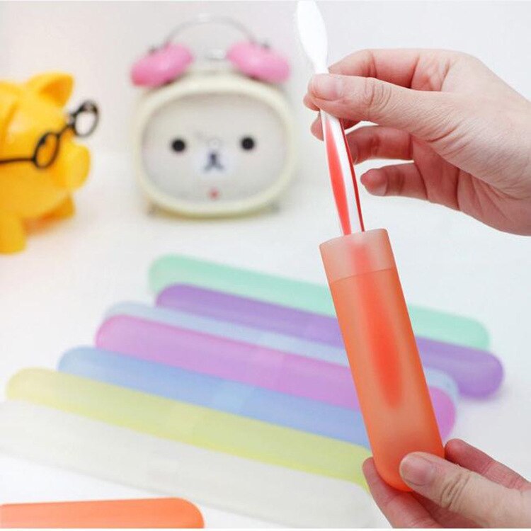 Matkatarvikkeet kannettavat hammasharjapidikkeet pölytiivis harjarasia suojaava kansi pitkä kotelo karkinvärinen